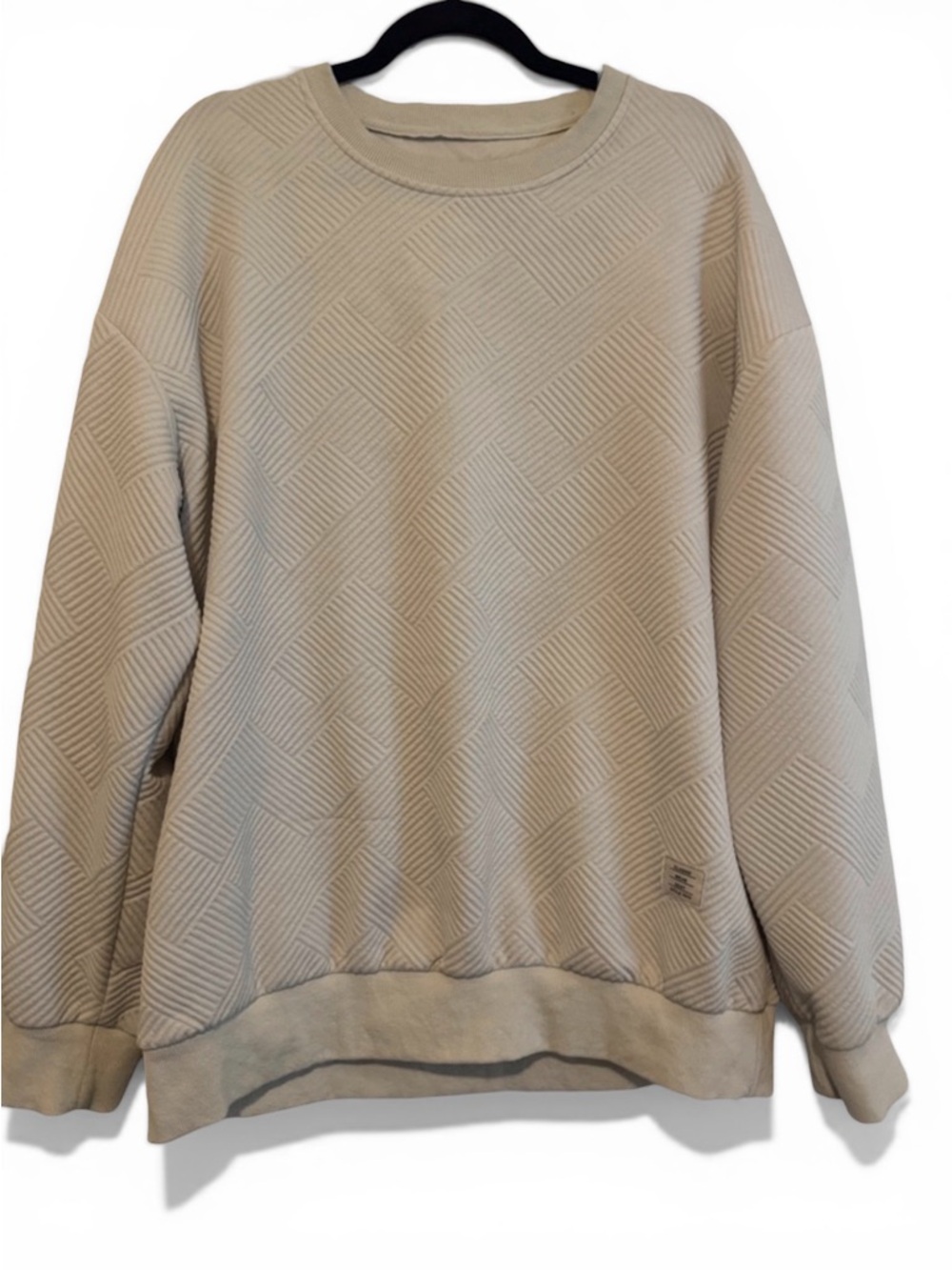 Amazon Men's Crewneck Sweater in Light Beige Cream